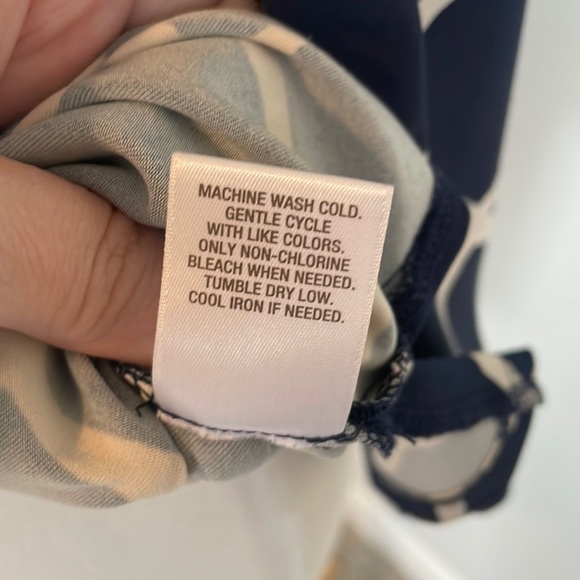 Roz&Ali Navy/cream scoop neck blouse - Picture 6 of 7